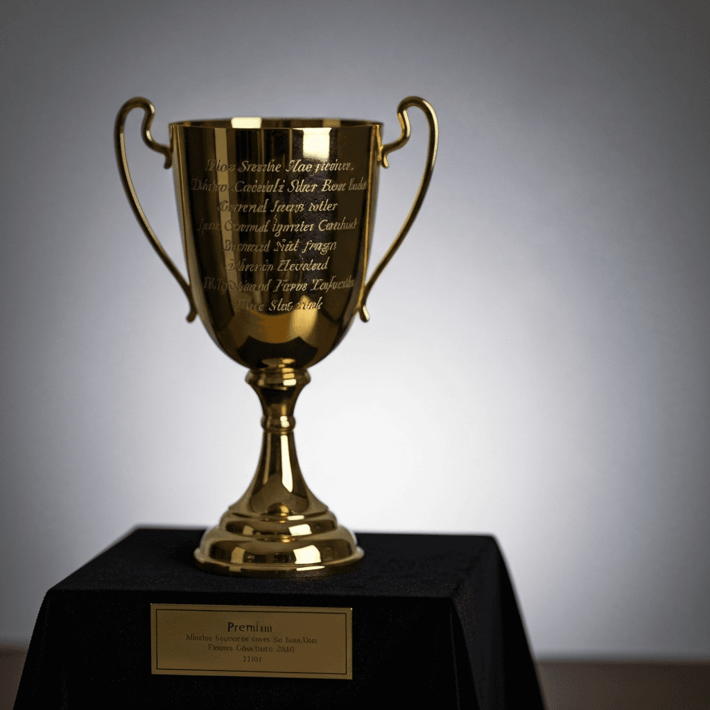 Executive Excellence Trophy - Corporate Awards laser engraving project on Crystal Glass